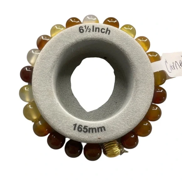 Multi-colored orange carnelian gemstone bracelet - Picture 2 of 5